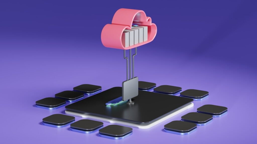 Cloud infrastructure network diagram illustrating distributed computing architecture